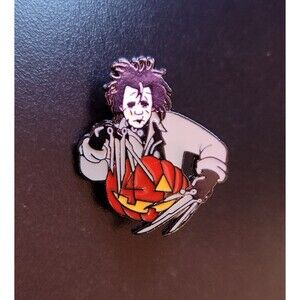 Halloween Edward Scissorhands pumpkin enamel pin